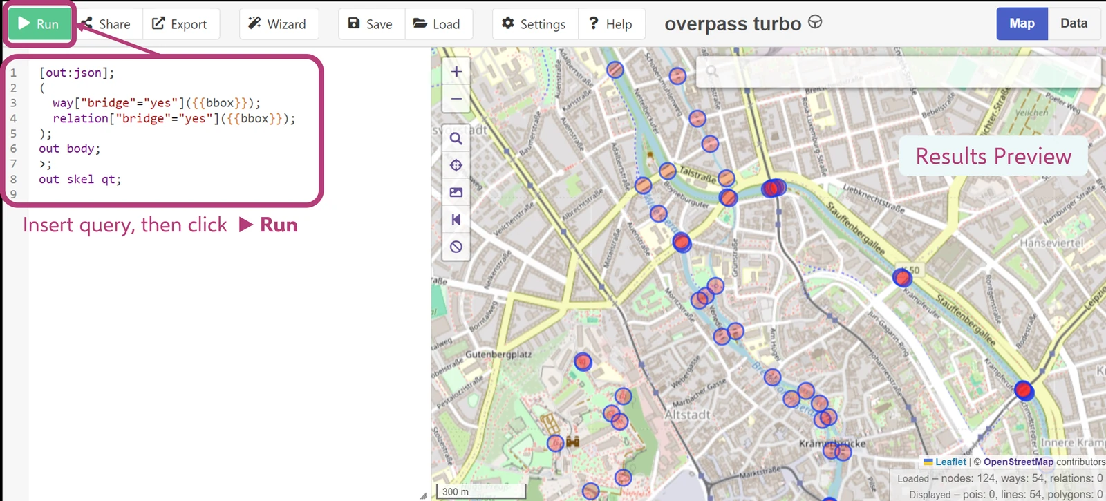 Create and run the query to see a preview of the results
